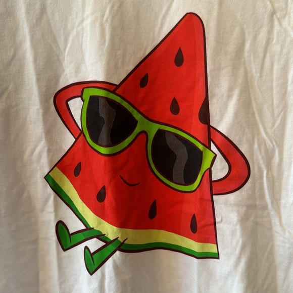 PORT & COMPANY Large L White Tee Cool Watermelon Slice - Picture 3 of 4